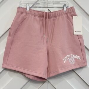 NWT Lululemon Scuba Oversized MR Shorts 7" Graphic In Pink Haze Size Large